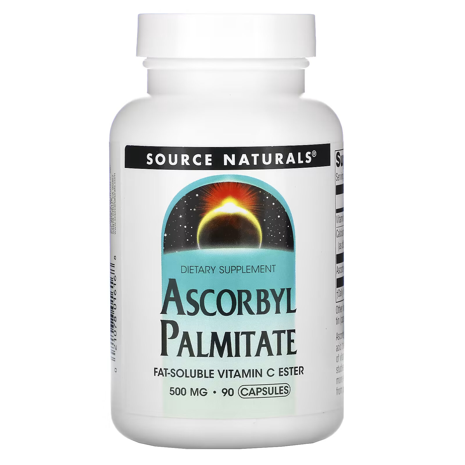 Source Naturals, аскорбил пальмитат, 500 мг, 90 капсул solaray аскорбил пальмитат жирорастворимый 500 мг 60 капсул