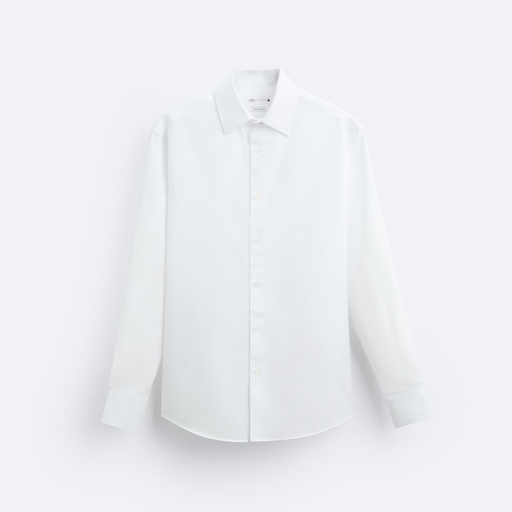 Рубашка Zara Textured, белый рубашка zara textured oxford белый