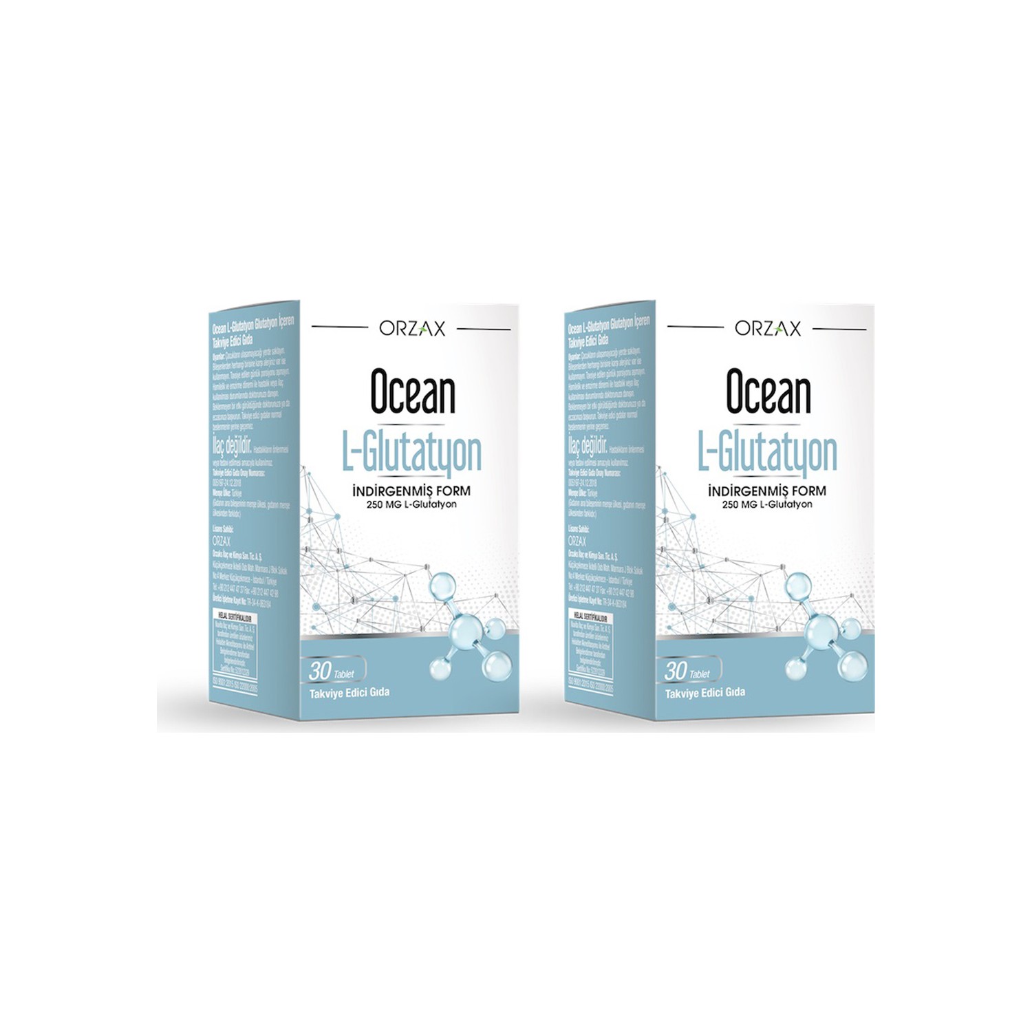 L-глутатион Ocean 250 мг, 2 упаковки по 30 таблеток