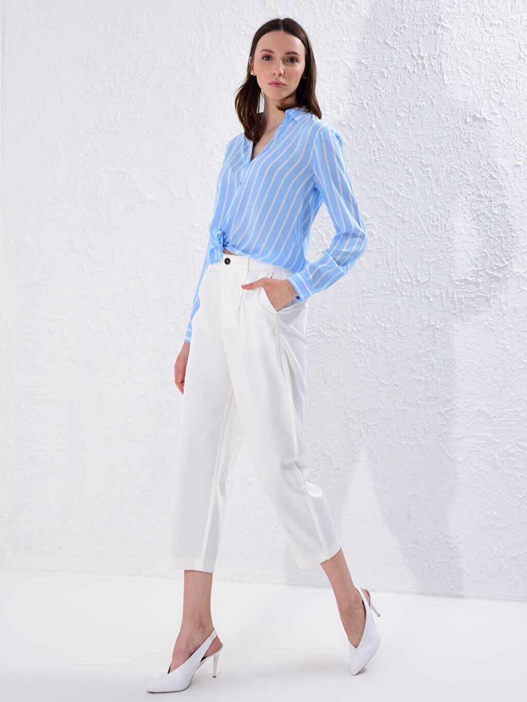 

Брюки до щиколотки с напуском LCW Casual, Серый