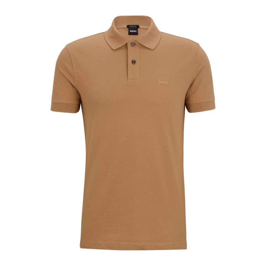 

Футболка-поло Hugo Boss Regular Fit Polo Logo Embroidery, бежевый