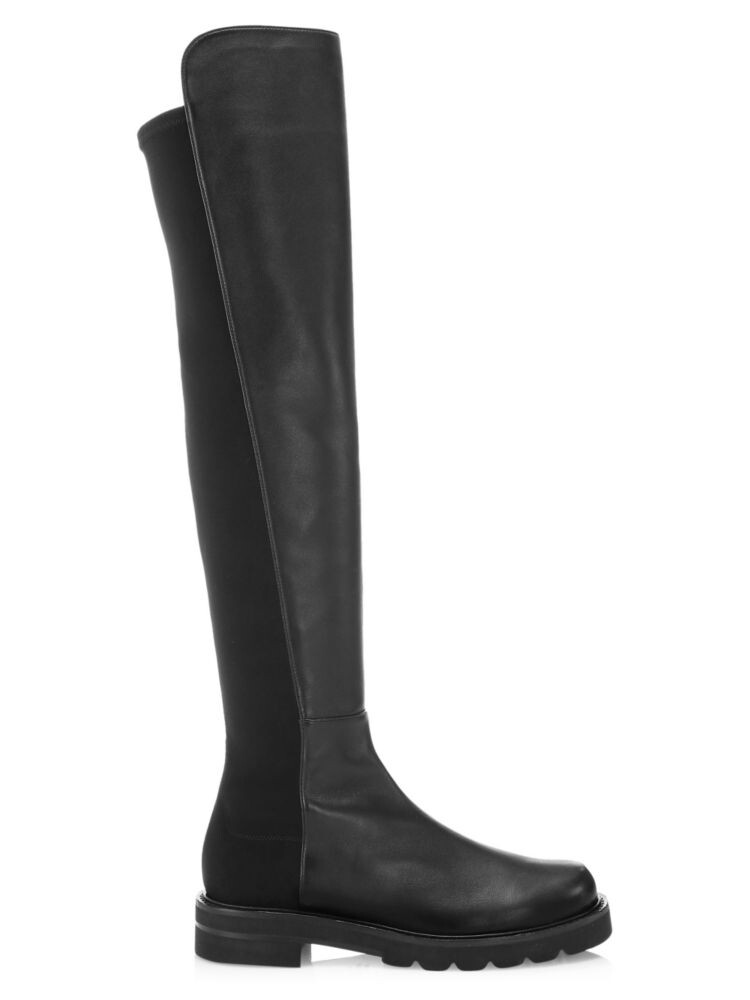 

Кожаные армейские ботинки с подъемом выше колена Stuart Weitzman, черный