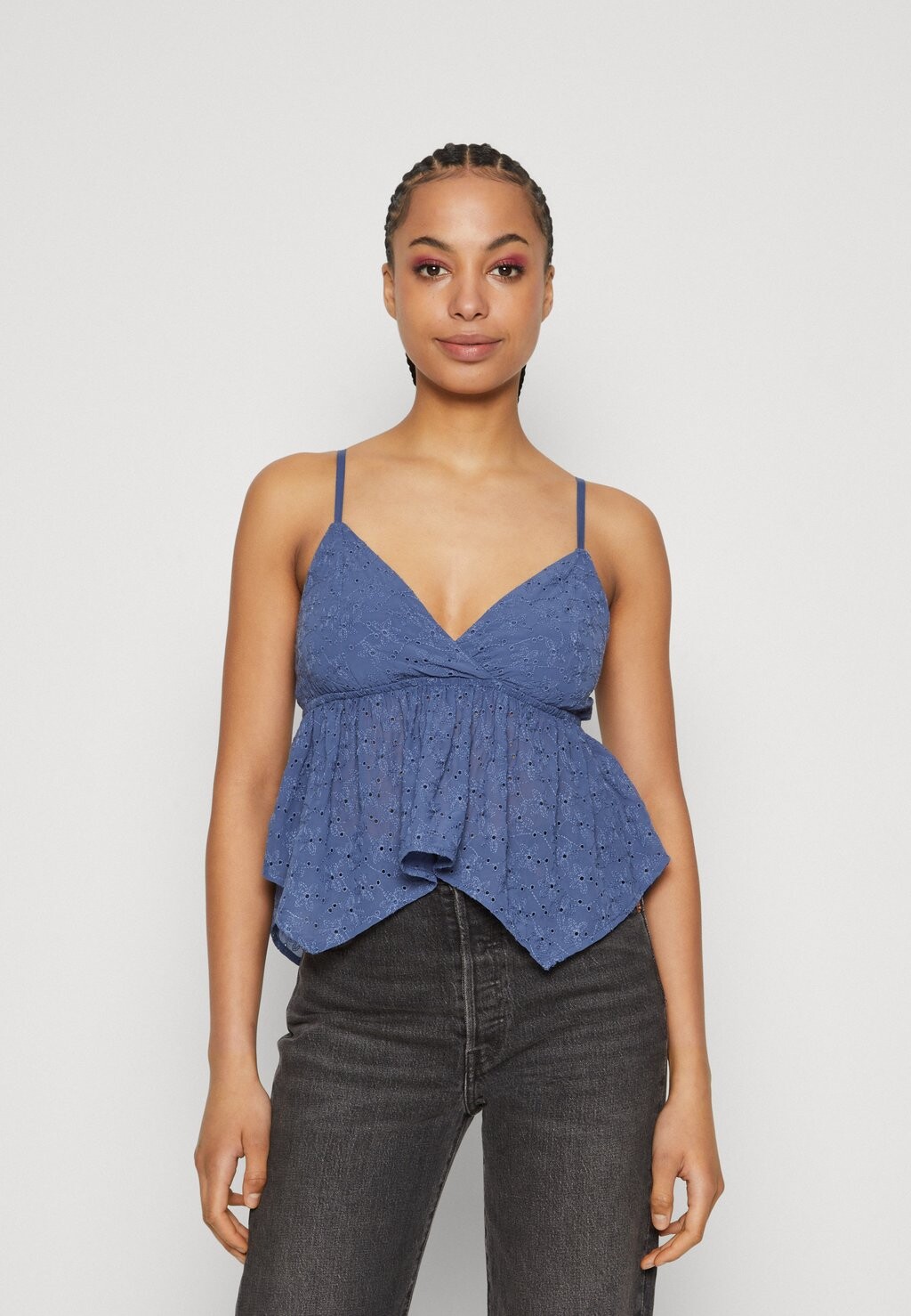 

Топ BARE HANDKERCHIEF BABYDOLL Hollister Co., синий