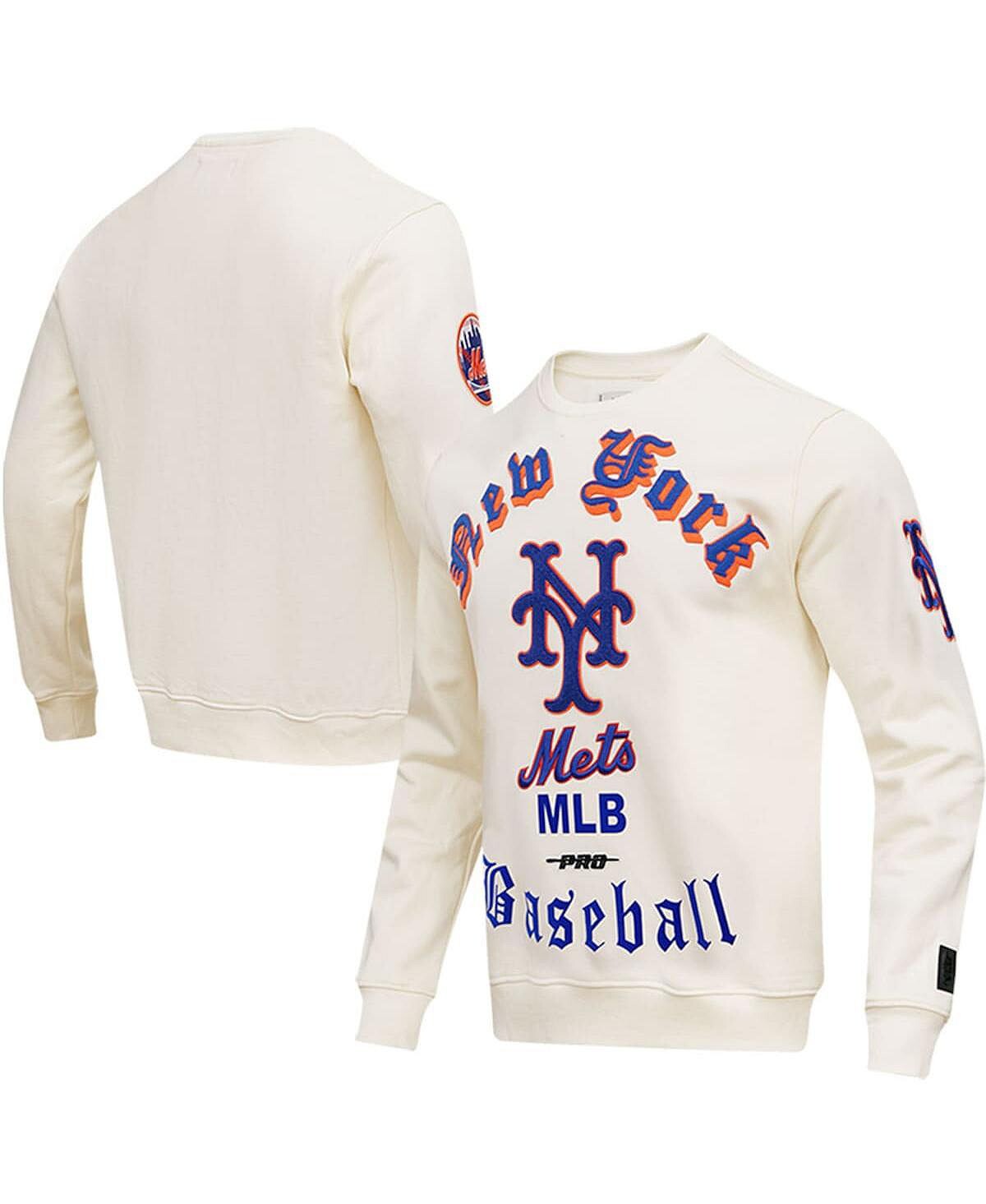 

Мужской кремовый пуловер New York Mets Cooperstown Collection в стиле ретро, ​​старый английский пуловер Pro Standard