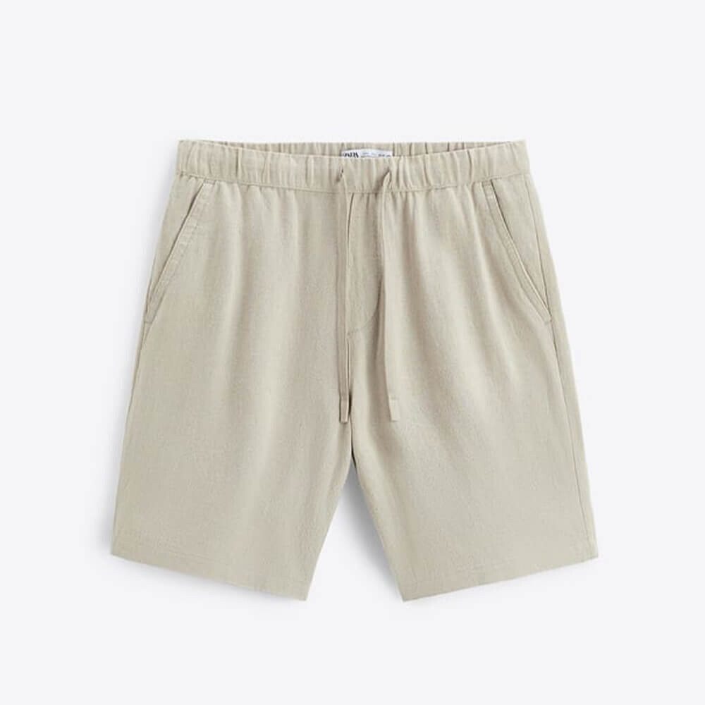 

Шорты Zara Viscose - Linen Bermuda, натуральный