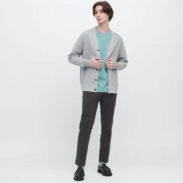 Мужские брюки Uniqlo Airsense Ultra Light Cotton-like, серый мужские брюки airsense uniqlo ultra light cotton like короткие тёмно синий