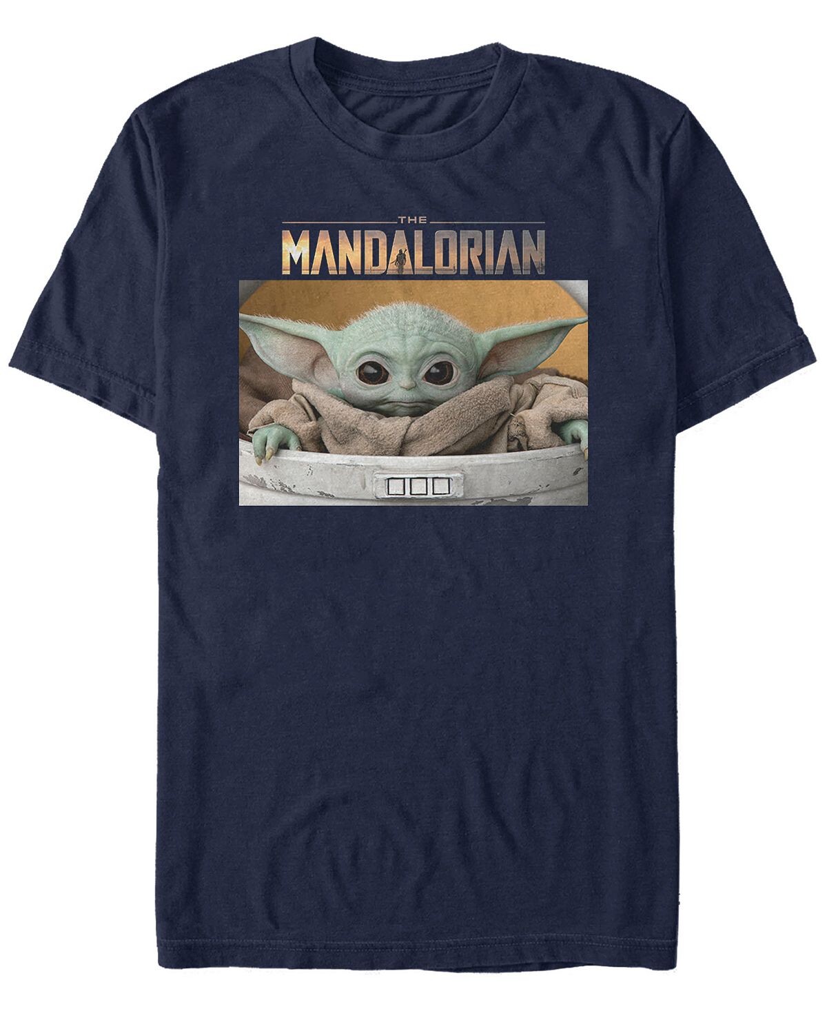 

Мужская футболка с коротким рукавом с логотипом star wars the mandalorian the child big eyes portrait Fifth Sun, синий