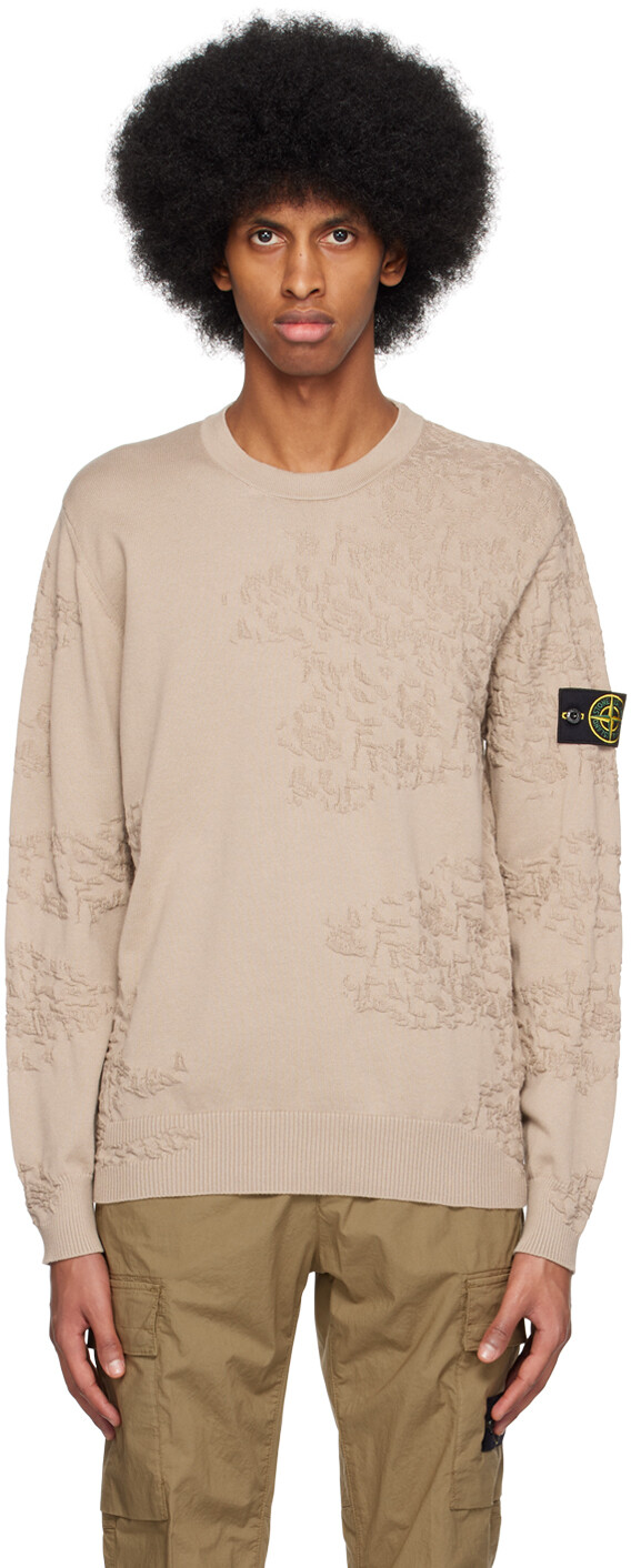 

Бежевый текстурный свитер Stone Island