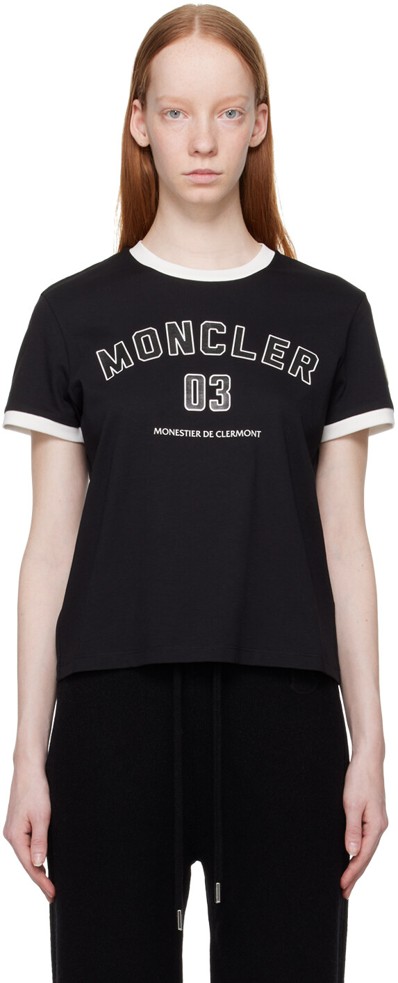 

Черная футболка звонка Moncler, Черный