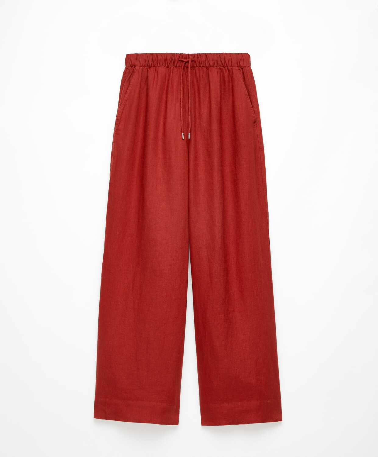 

Брюки Oysho 100% Linen Wide Straight-leg, красно-оранжевый, Красный