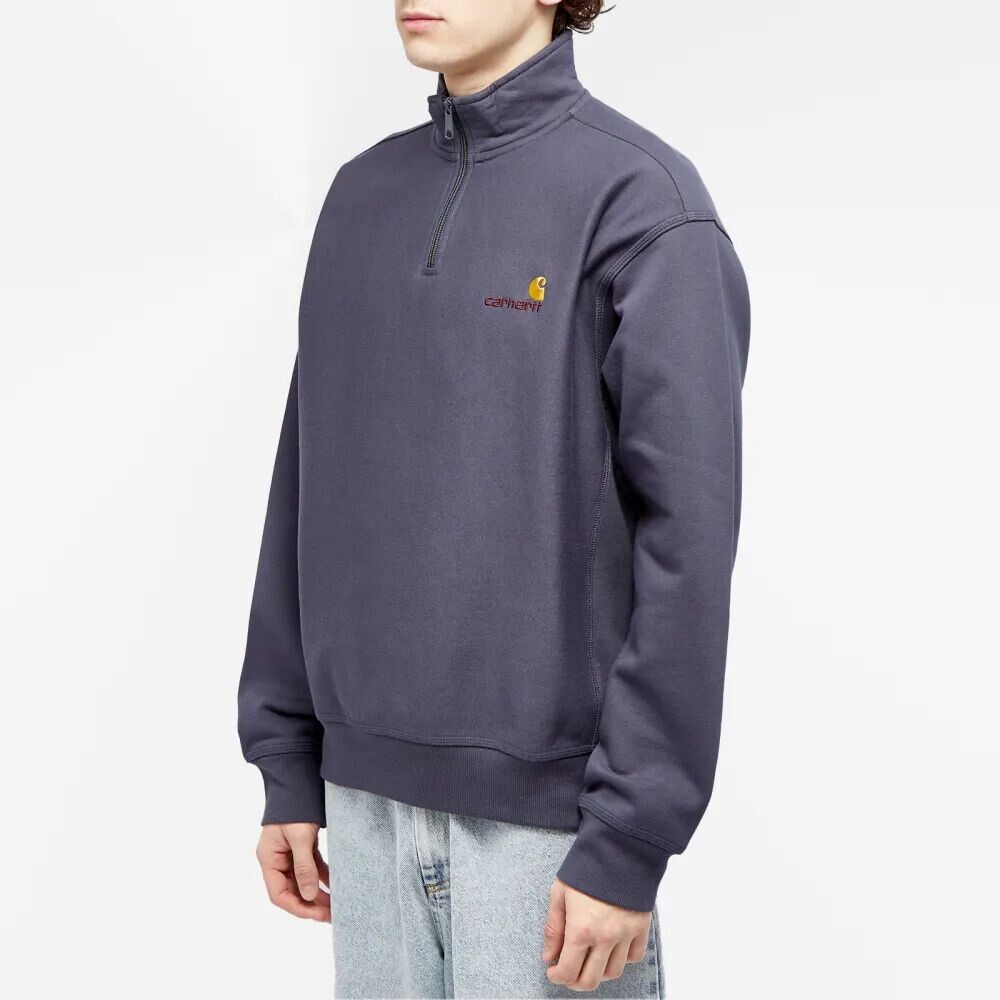 

Carhartt WIP Свитер с американской надписью на молнии до половины длины, синий