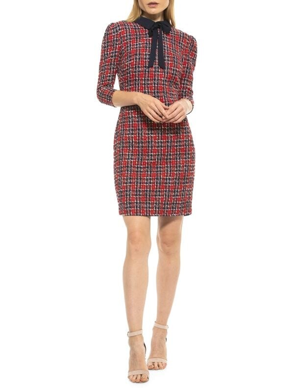 

Твидовое платье-футляр camilla в клетку Alexia Admor Red plaid