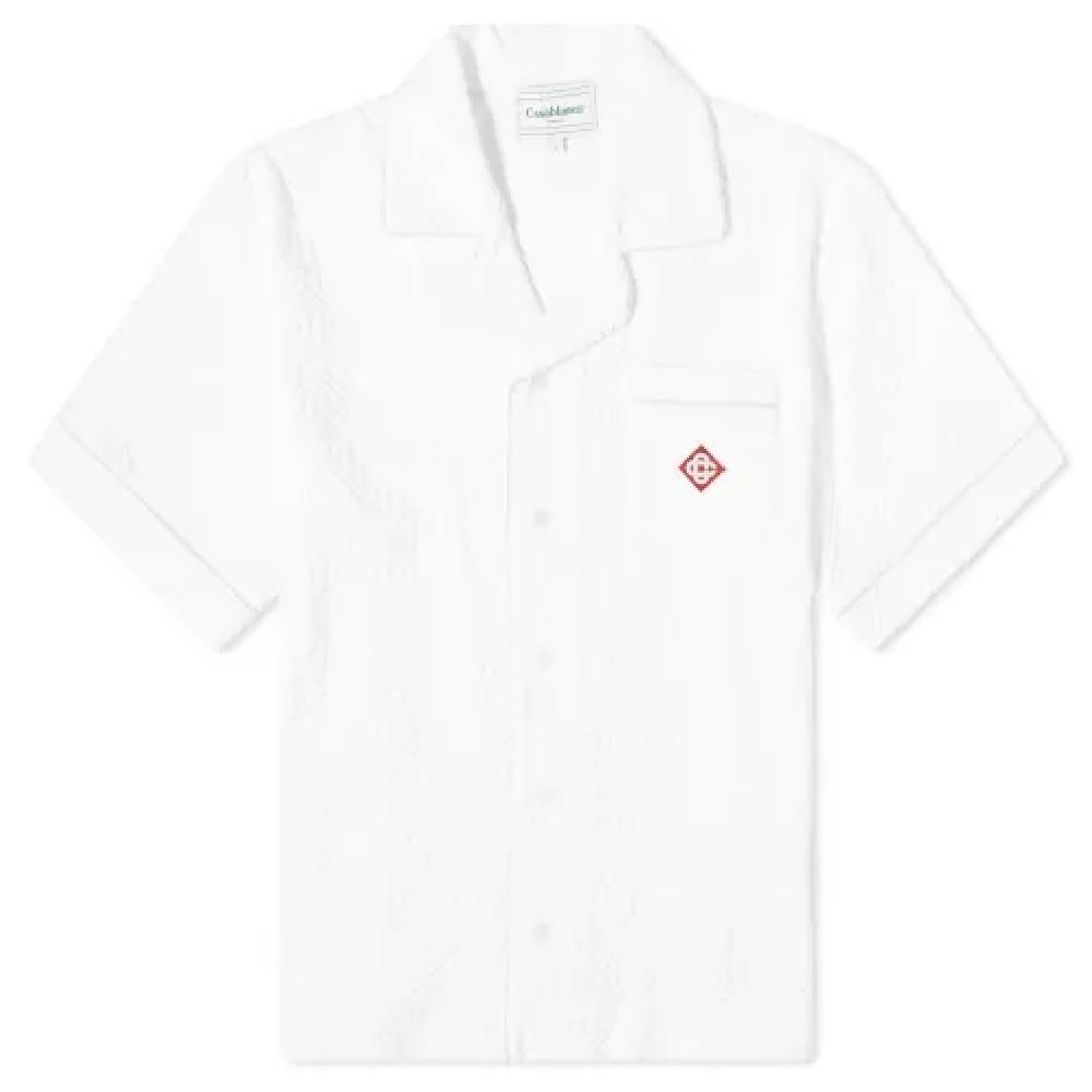 Рубашка с коротким рукавом Casablanca Monogram Towelling, белый цена и фото