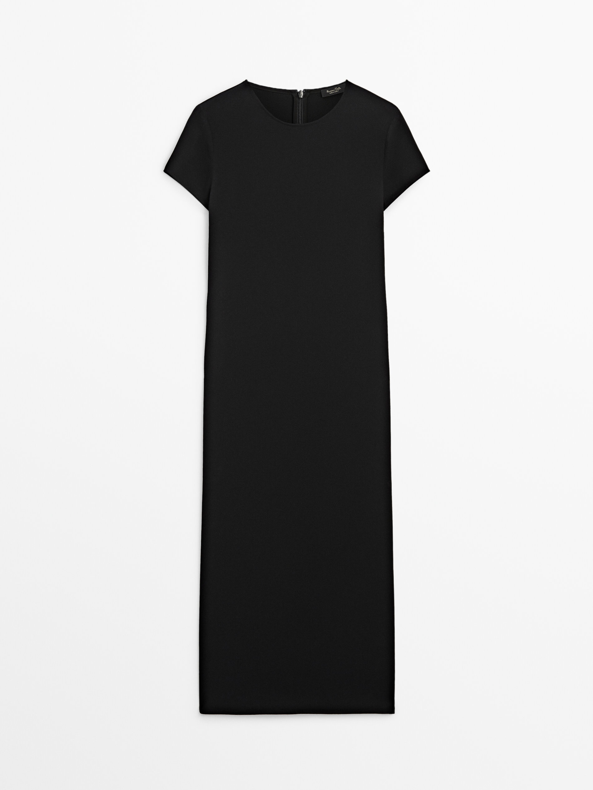 Платье Massimo Dutti Short Sleeve Black, черный платье черное с рукавами клеш 44 размер