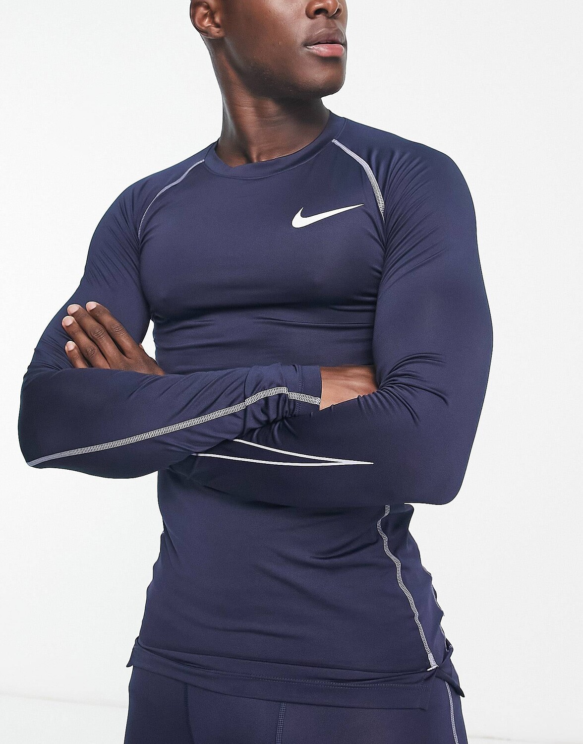 

Темно-синяя обтягивающая футболка с длинными рукавами Nike Training Pro Dri-FIT