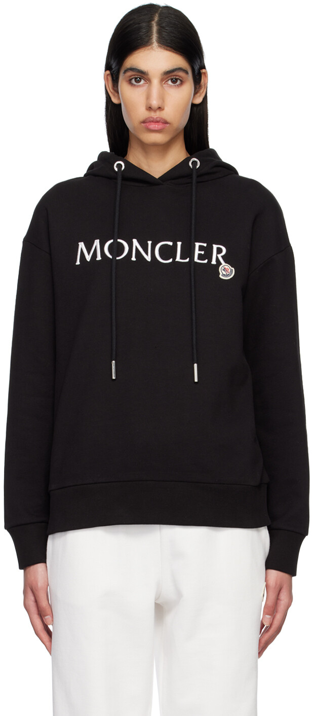 

Черный худи с вышивкой Moncler