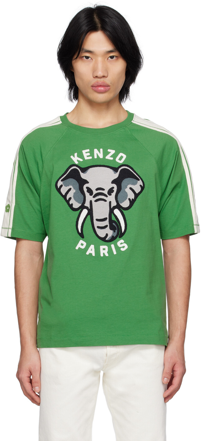 

Зеленая футболка Kenzo Paris 'Kenzo Elephant', Зеленый