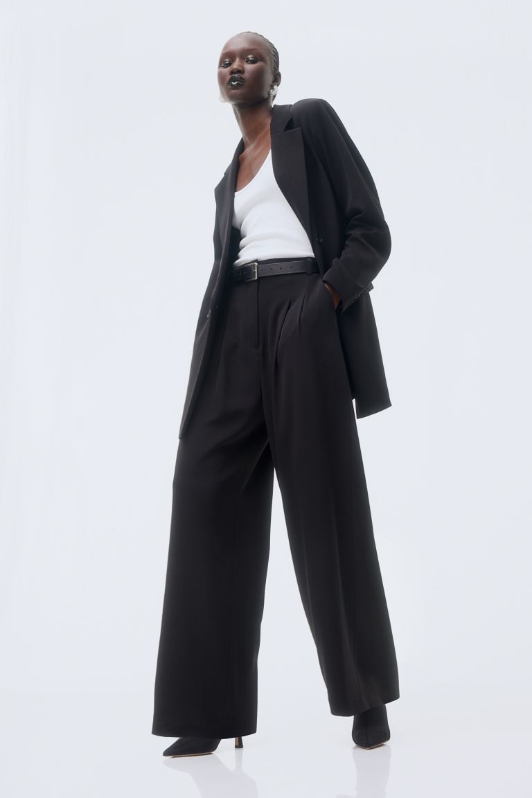 Мешковатые брюки H&M, черный мешковатые брюки h