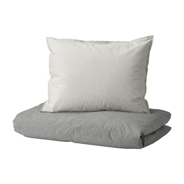 

Комплект постельного белья Ikea Blavinda, 2 предмета, 140x200/80x80, серый