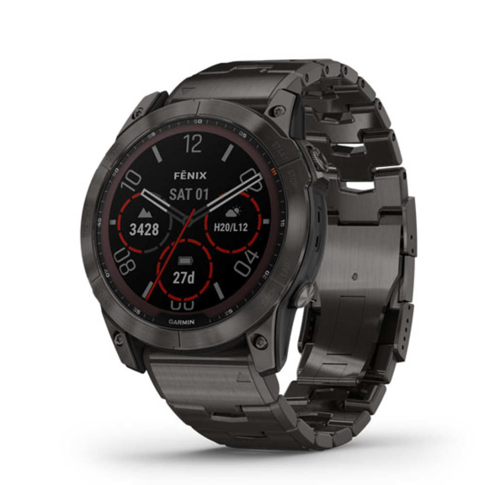 цена Умные часы Garmin Fenix 7X Sapphire Solar, 1.4, Wi-Fi, темно-серый