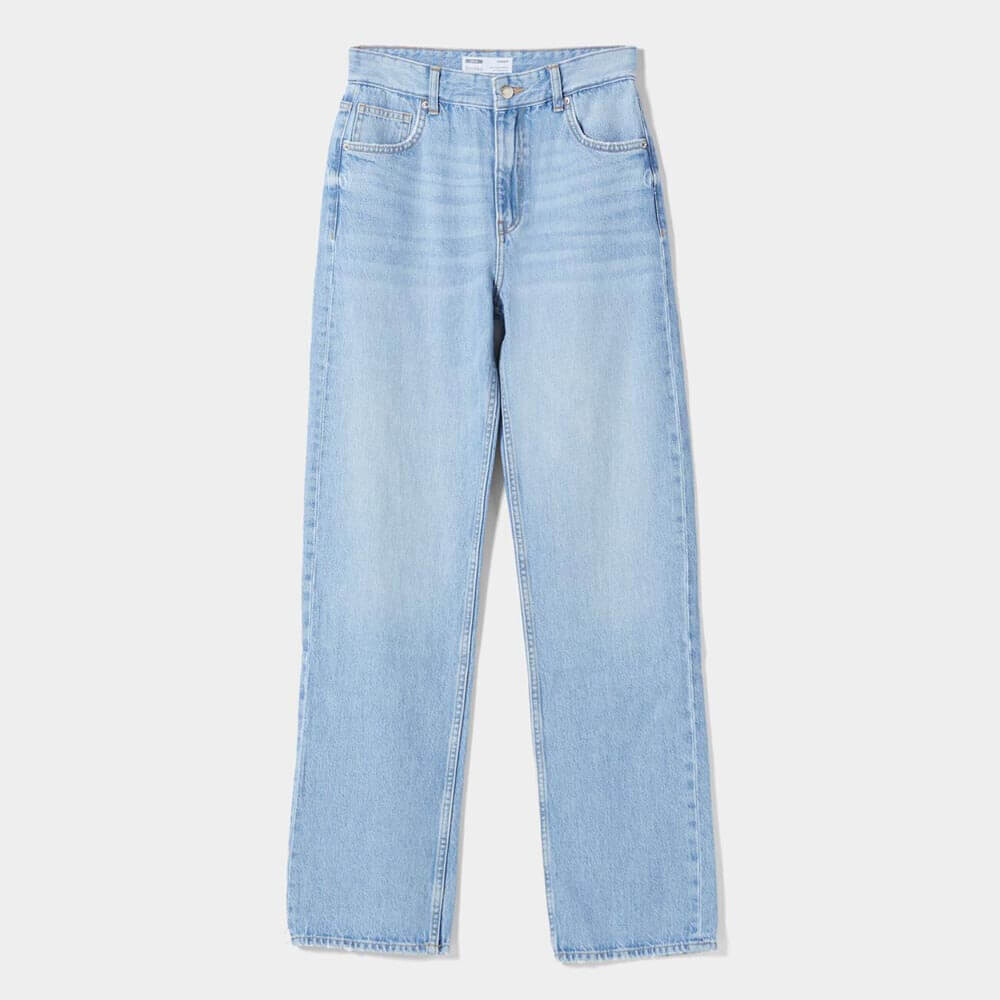 

Джинсы Bershka Straight-fit, голубой