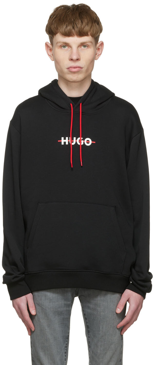 

Черный худи из хлопка Hugo