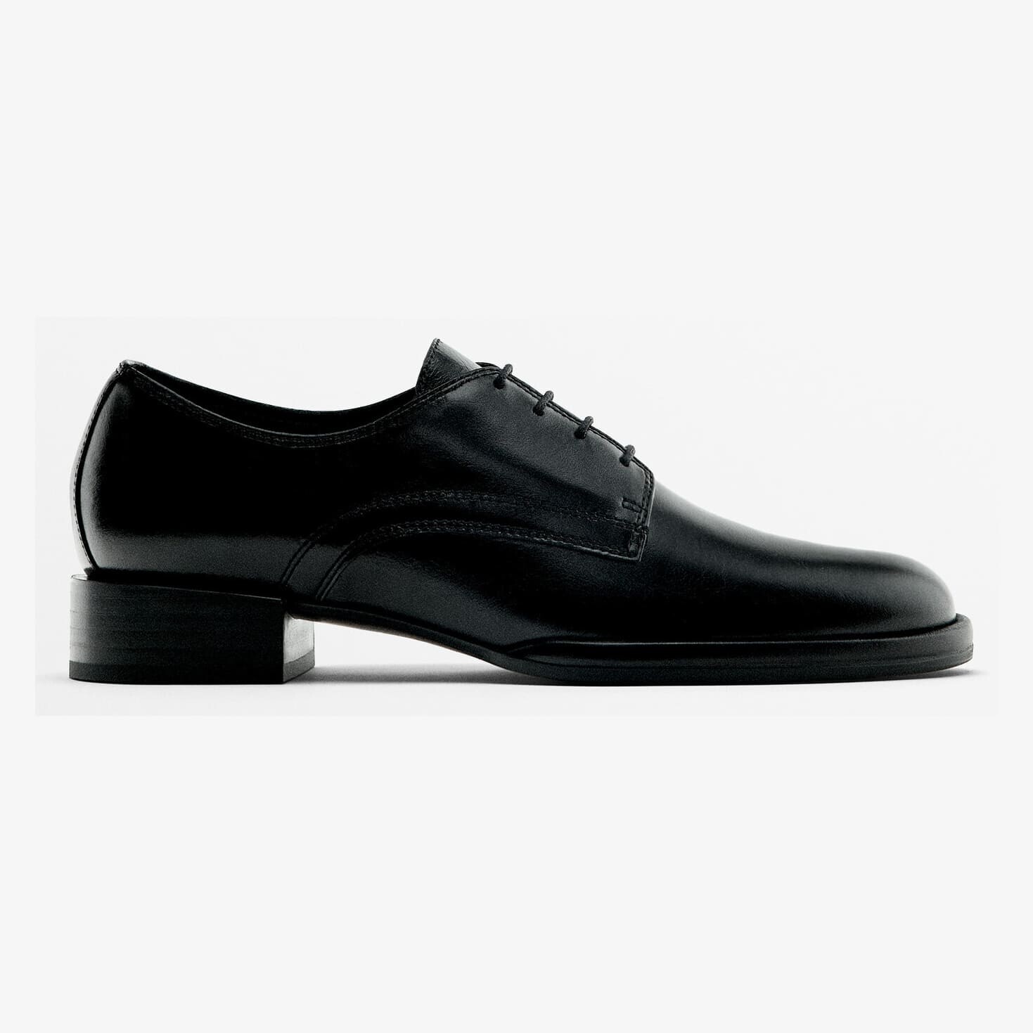 

Туфли Massimo Dutti Flat Lace-up, черный