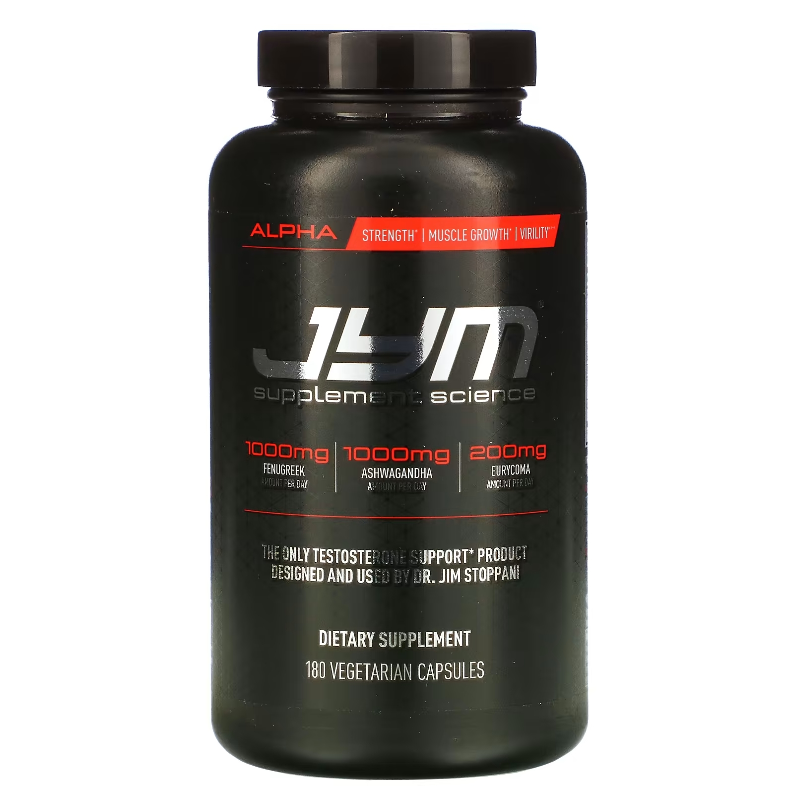JYM Supplement Science Alpha поддержка тестостерона, 180 вегетарианских капсул цена и фото
