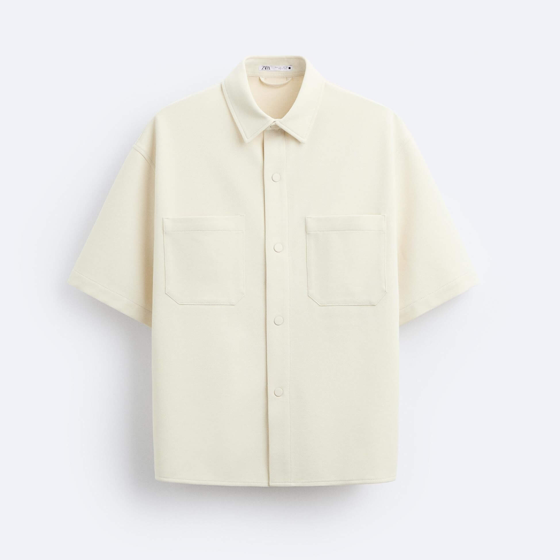 Рубашка верхняя Zara Textured Comfort, светло-бежевый