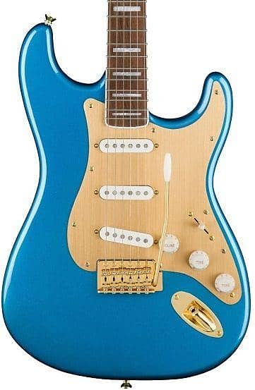 Squier by Fender 40th Anniversary Stratocaster Gold Edition Lake Placid Blue электрогитара fender squier 40th ann stratocaster lrl lake placid blue