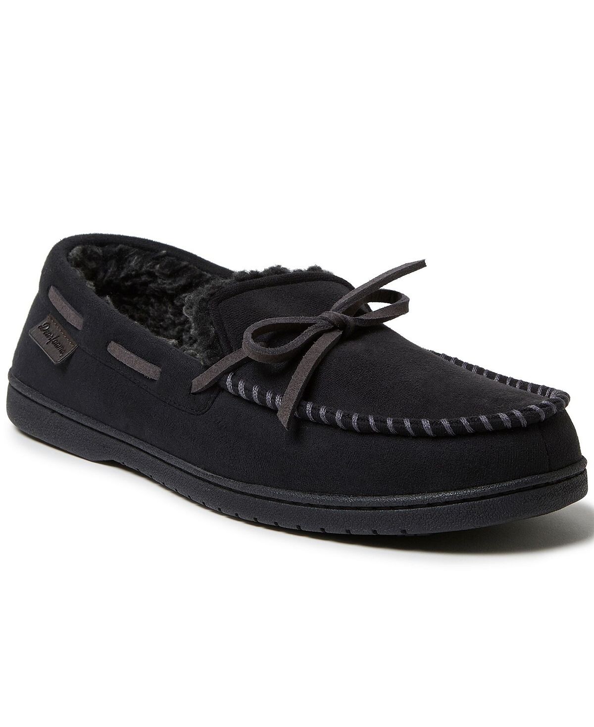 

Мужские тапочки toby из микрозамши moccasin tie Dearfoams, черный