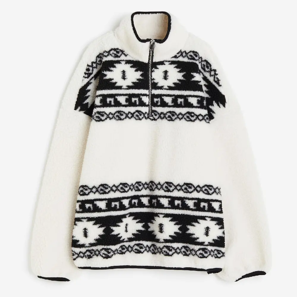 

Толстовка H&M Half-zip Teddy, белый