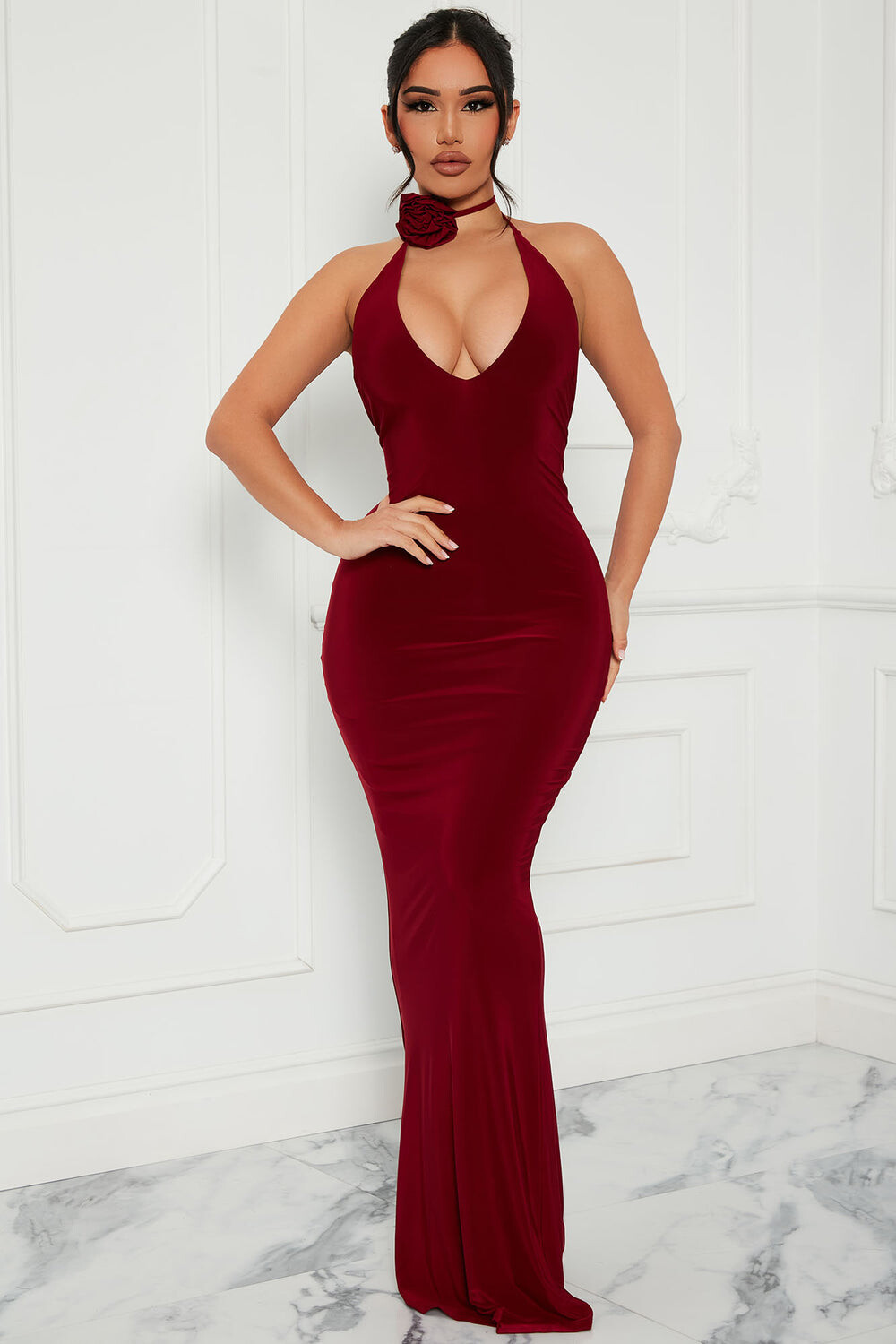 

Платье Fashion Nova D16604, бордовый