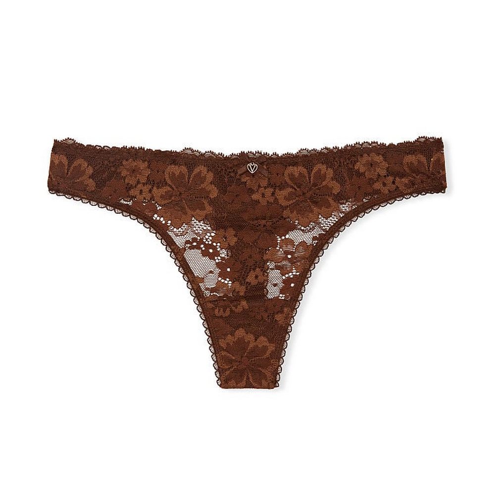 Стринги Victoria's Secret Body By Victoria Lace-Front, коричневый