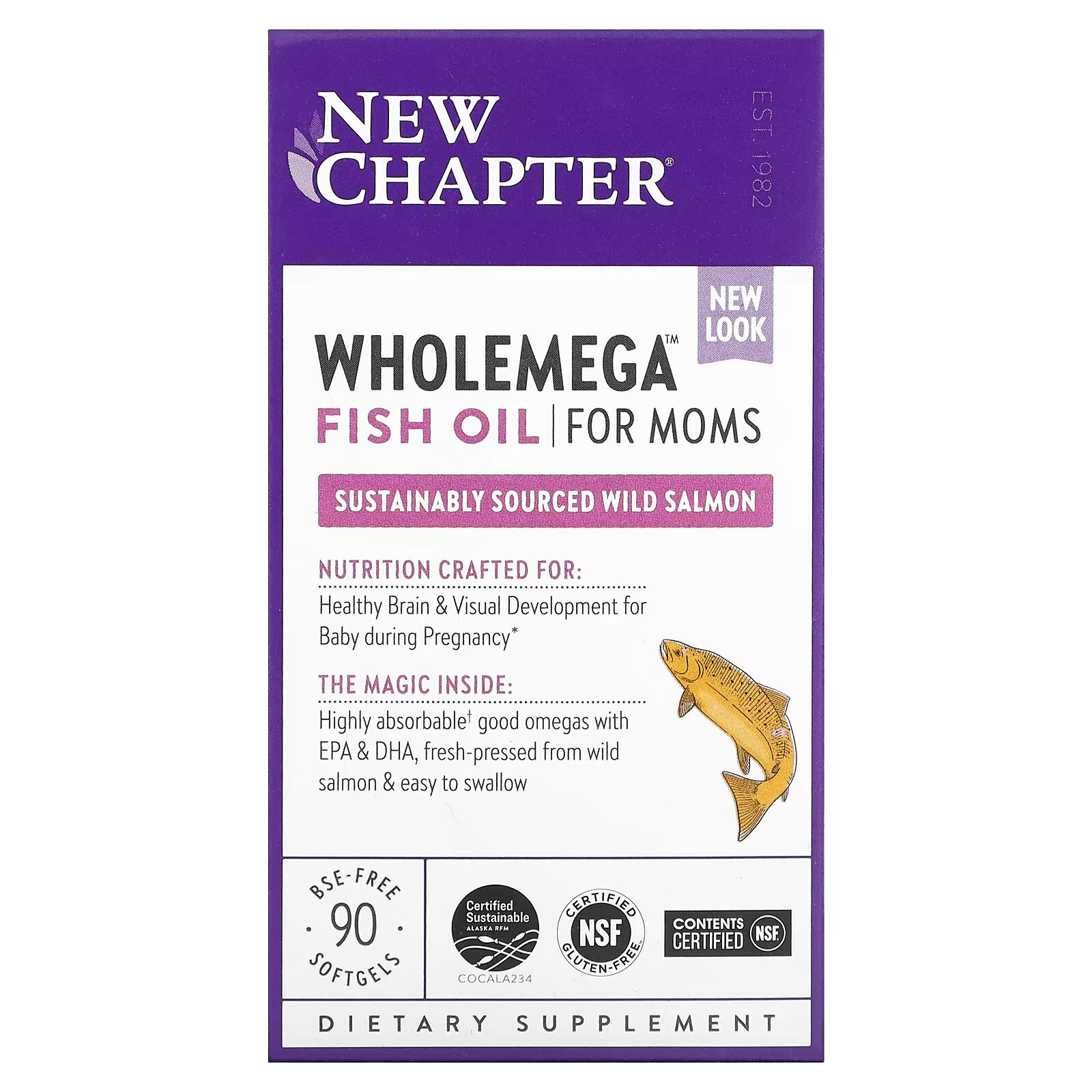 New Chapter, Wholemega, рыбий жир для здоровья мам, 90 мягких таблеток new chapter wholemega рыбий жир 120 мягких таблеток