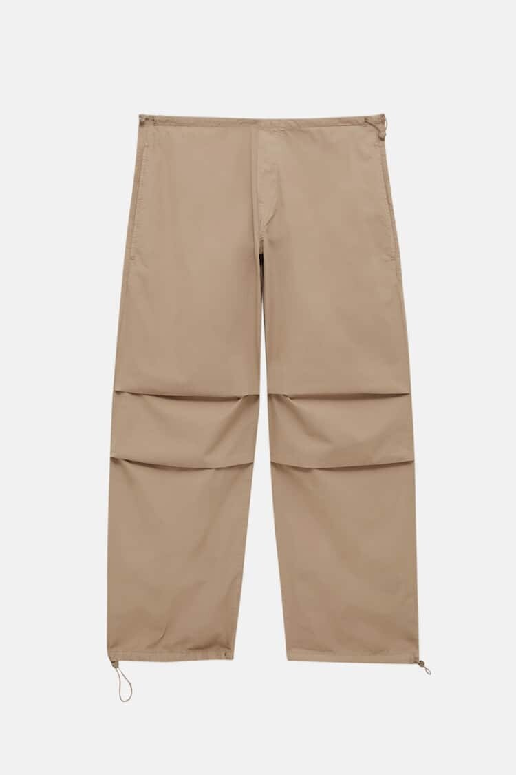 

Брюки Pull&Bear Loose-fit Parachute, песочный