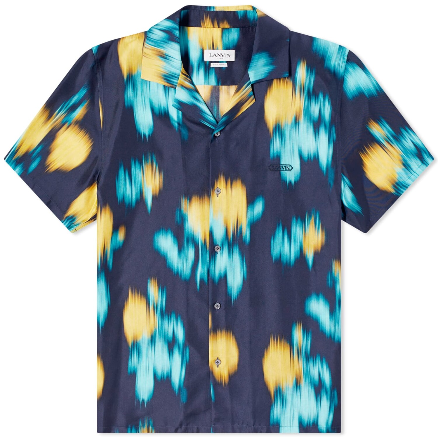

Рубашка Lanvin Short Sleeve Blur Vacation, синий/мультиколор