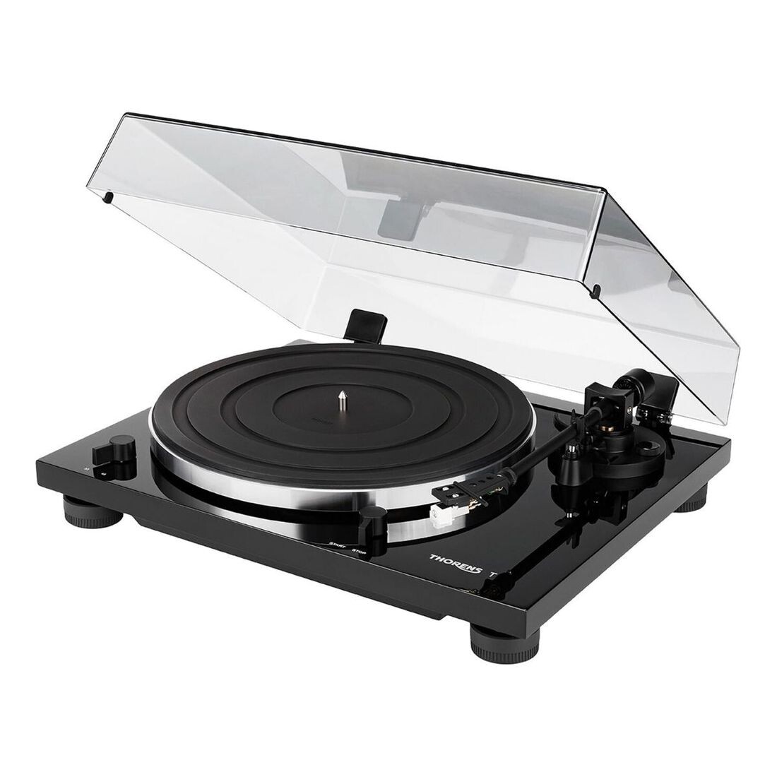 

Проигрыватель Thorens TD-201 ручной двухскоростной с ременным приводом и встроенным предусилителем, black high gloss