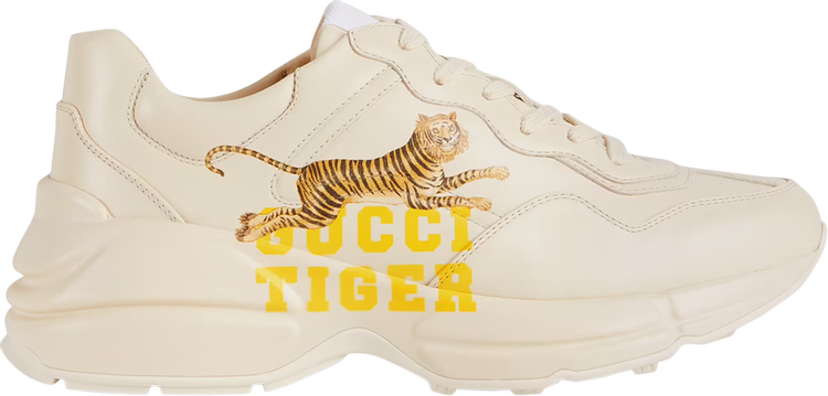 Кроссовки Gucci Wmns Rhyton Gucci Tiger, кремовый цена и фото