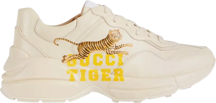 

Кроссовки Gucci Wmns Rhyton Gucci Tiger, кремовый, Бежевый