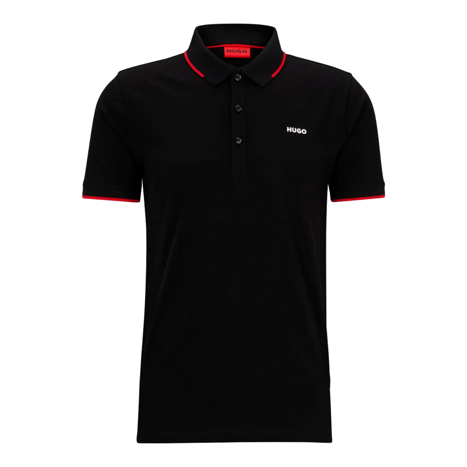 

Рубашка-поло Hugo Boss Stretch-cotton Slim-fit With Printed Logo, черный