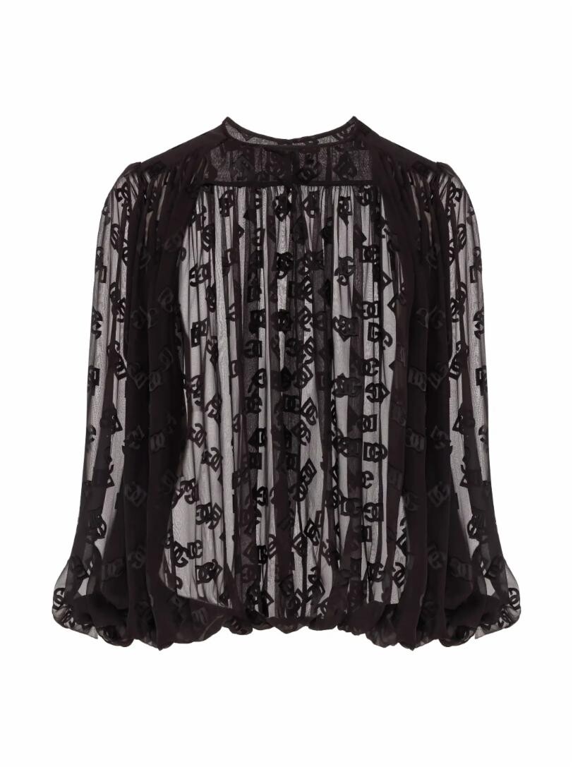

Блузка из тюля с монограммой Dolce&Gabbana