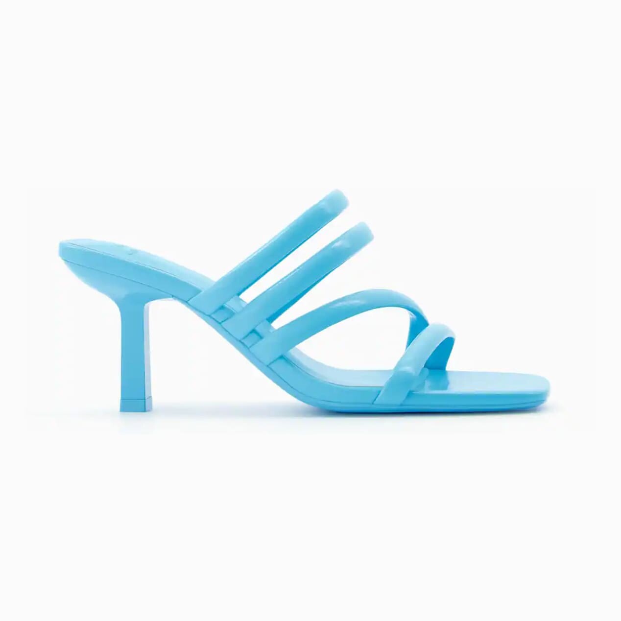 

Мюли Bershka Strappy Stiletto Heel, голубой