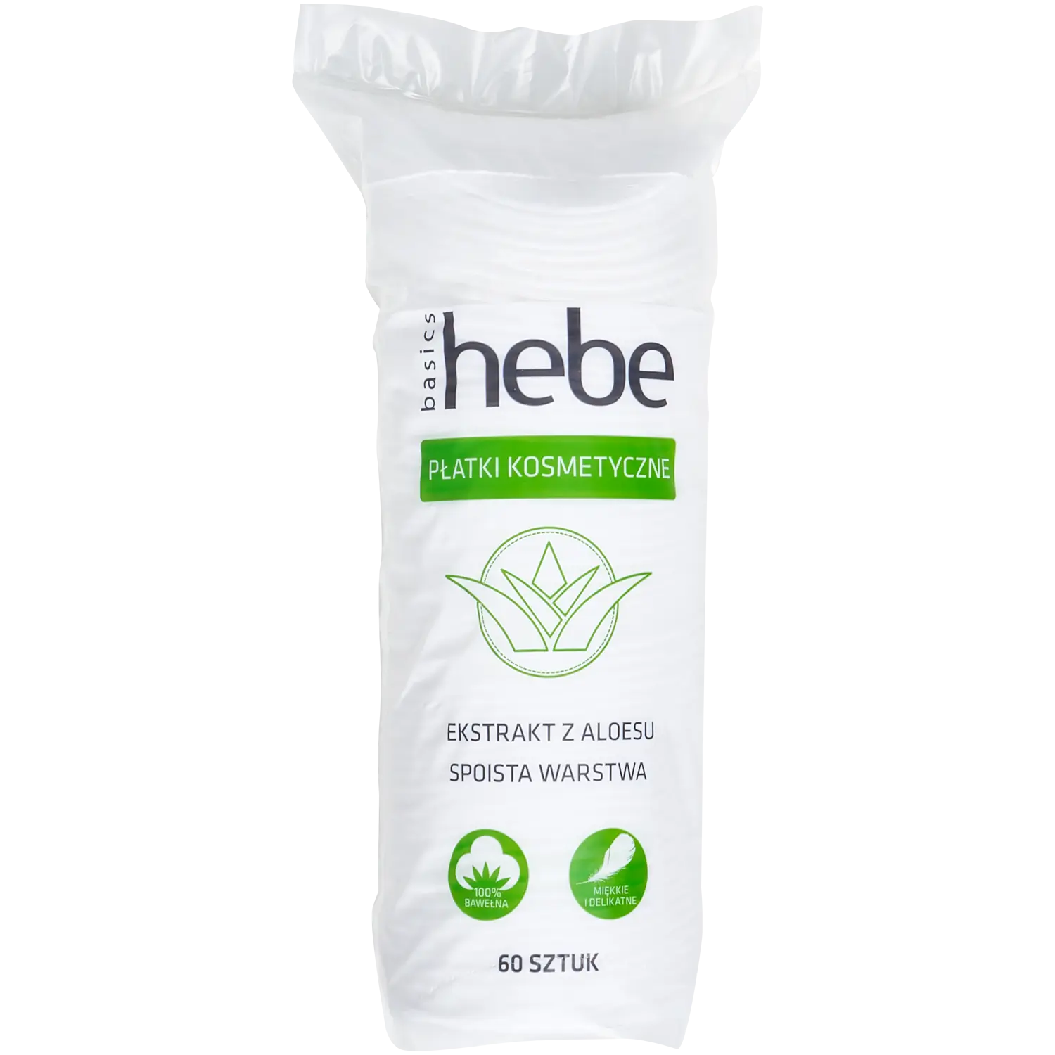 

Hebe Basics Aloes круглые ватные диски с экстрактом алоэ вера, 60 шт./1 уп.