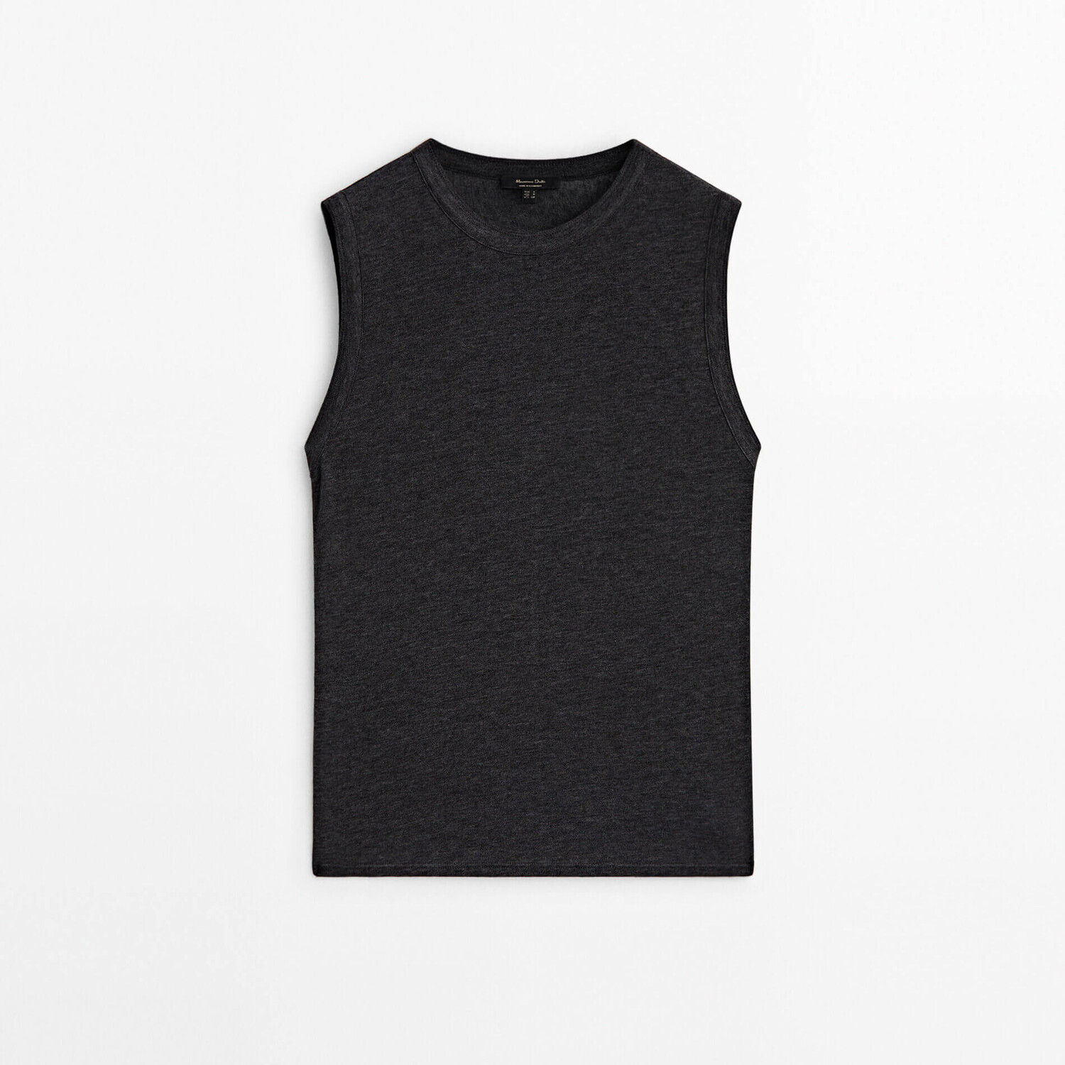 

Футболка Massimo Dutti Sleeveless In A Lyocell And Wool Blend, темно-серый