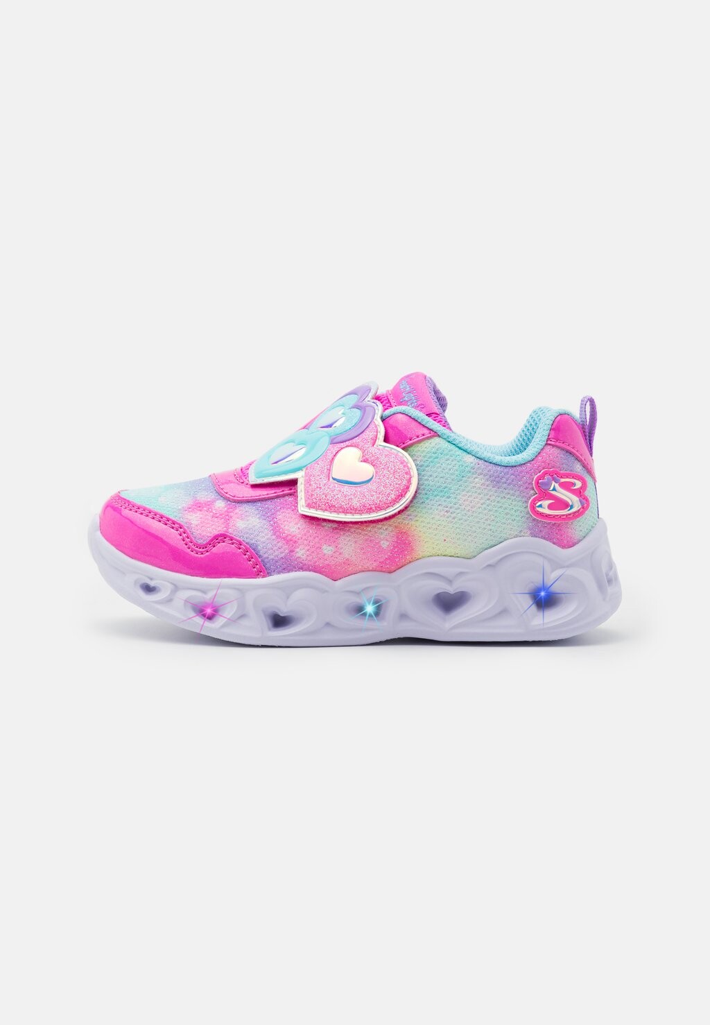 

Низкие кроссовки Heart Lights Skechers, цвет pink sparkle/turquoise
