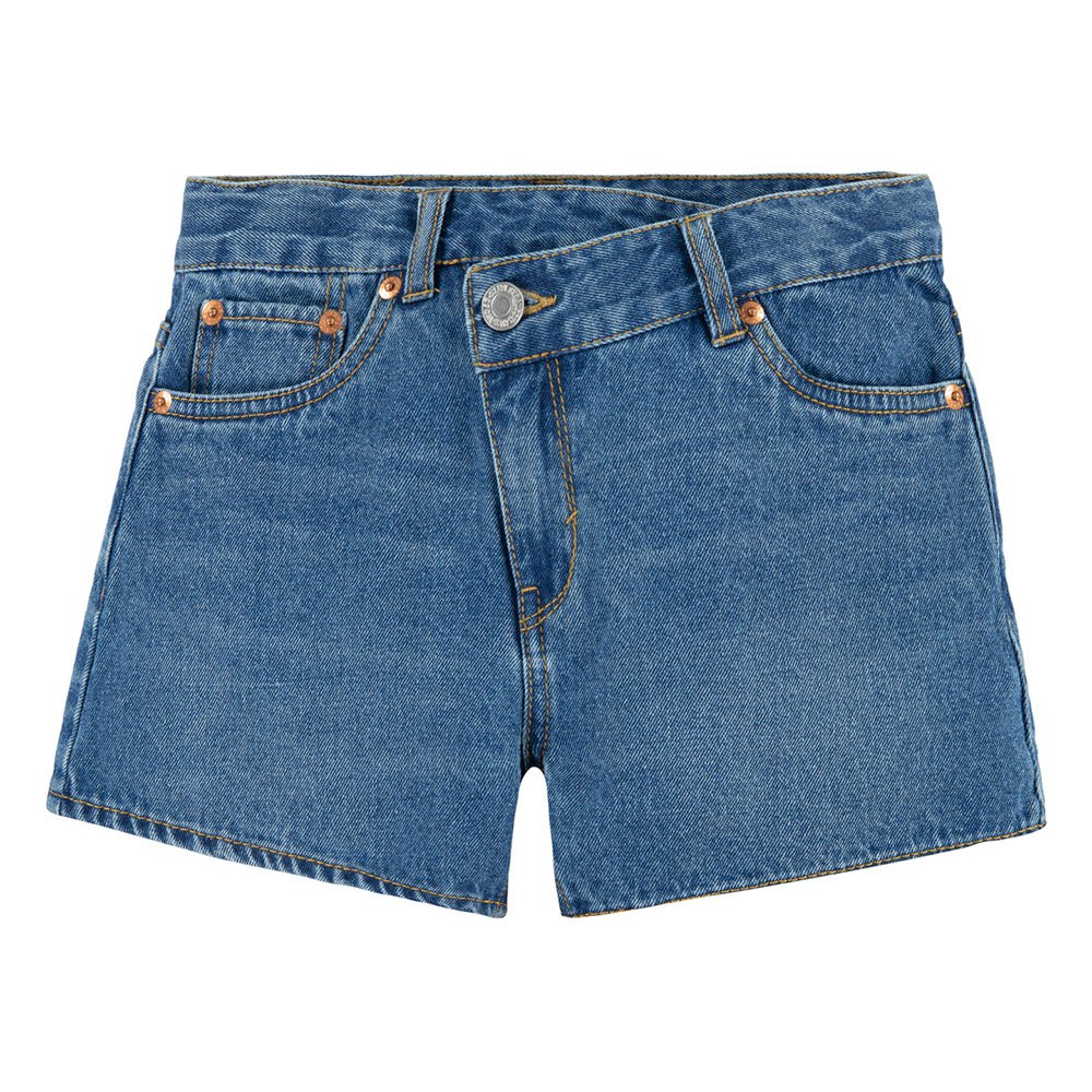 Джинсовые шорты Levi´s Folded Mini Mom Regular Waist, синий джинсовые шорты levi´s mini mom regular waist синий