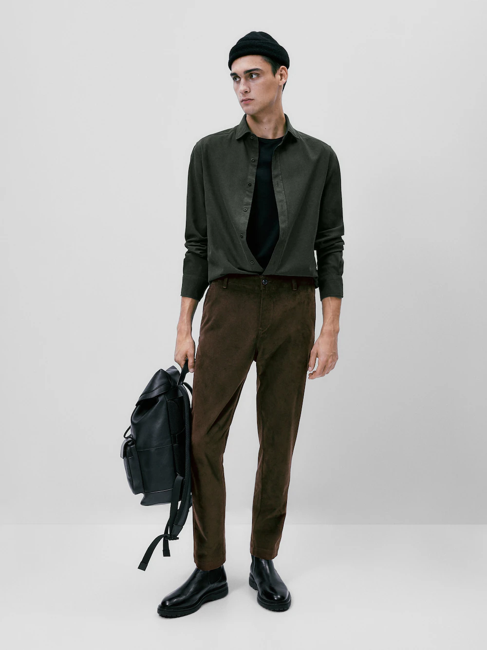

Рубашка облегающего кроя из текстурированного хлопка Massimo Dutti