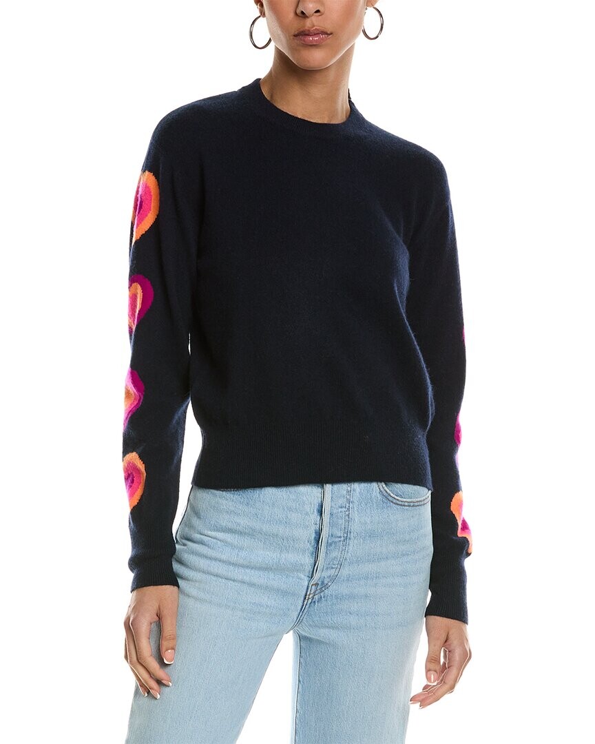

Brodie Cashmere Кашемировый свитер Hetty с рукавами в форме сердца, синий