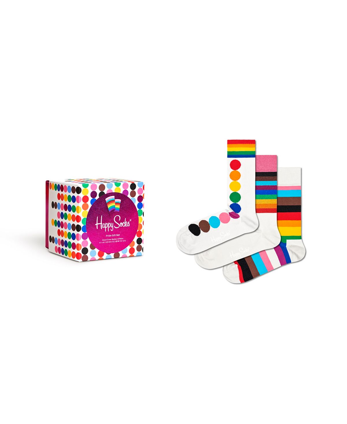 Подарочный набор мужских носков Pride из 3 штук Happy Socks подарочная коробка любовь всегда права